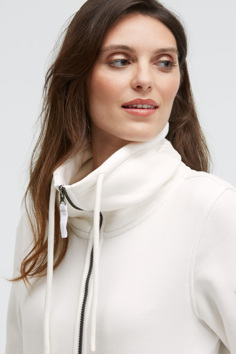 Sweatjacke mit hohem Kragen und Puffprints