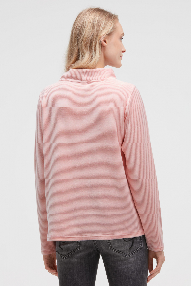 Sweatshirt mit gerippter Samt-Struktur