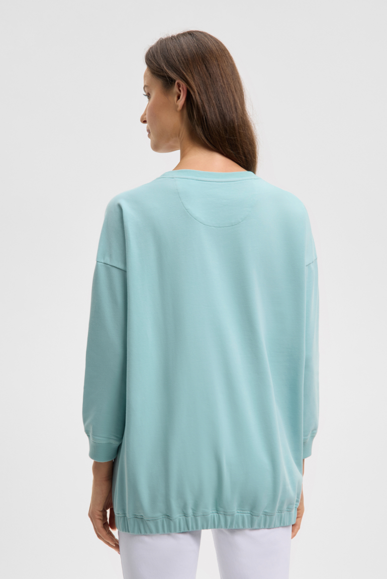 Sweatshirt mit Gummizugsaum und Pailletten-Logo