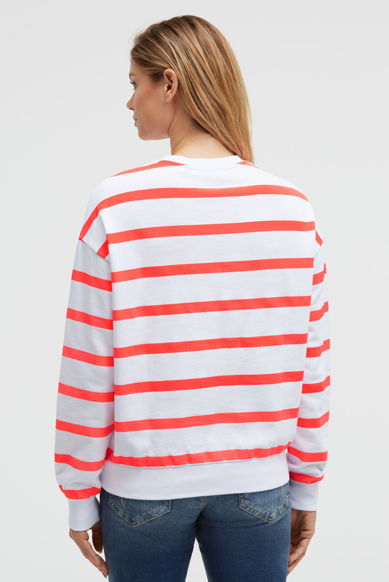 Sweatshirt mit Streifen-Design und Stickerei