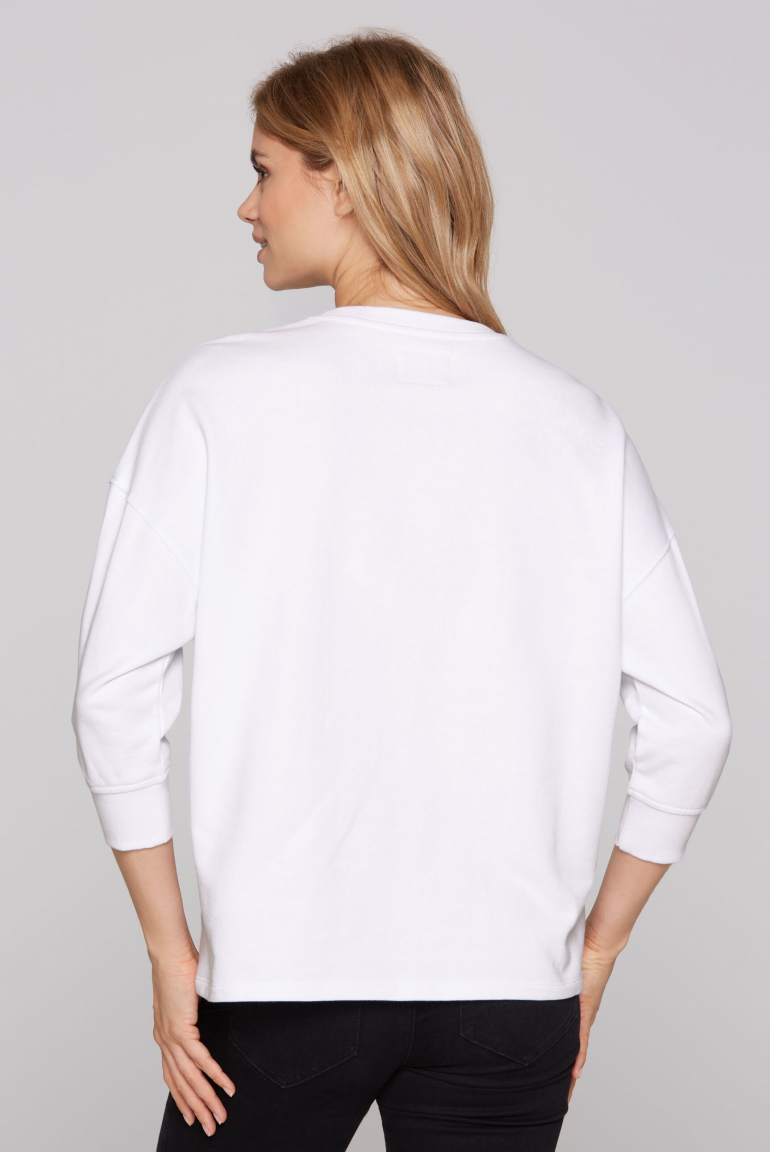 Sweatshirt mit Wording Print und 3/4-Arm