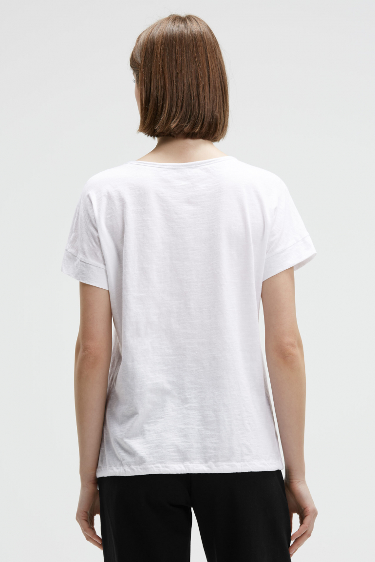 T-Shirt Loose Fit mit Tunnelzugband im Saum