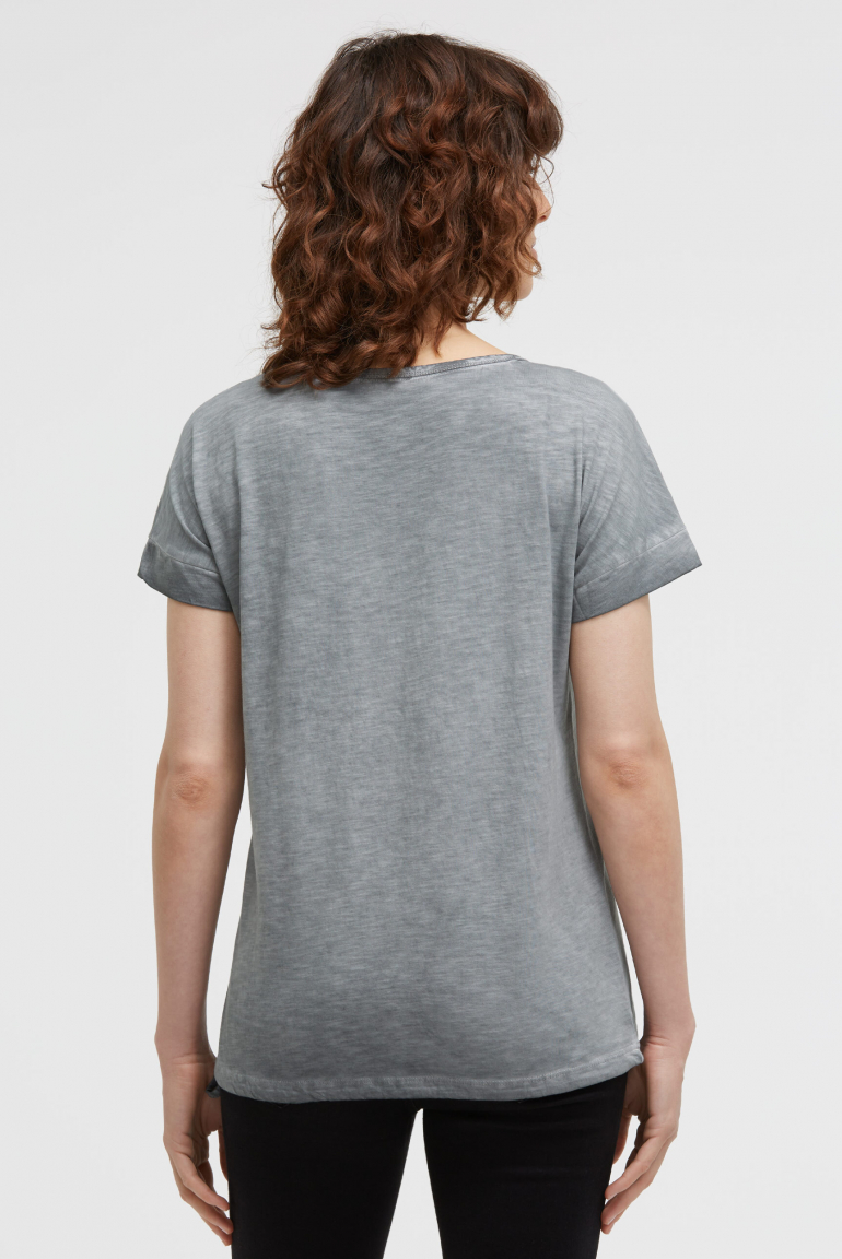 T-Shirt Loose Fit mit Tunnelzugband im Saum