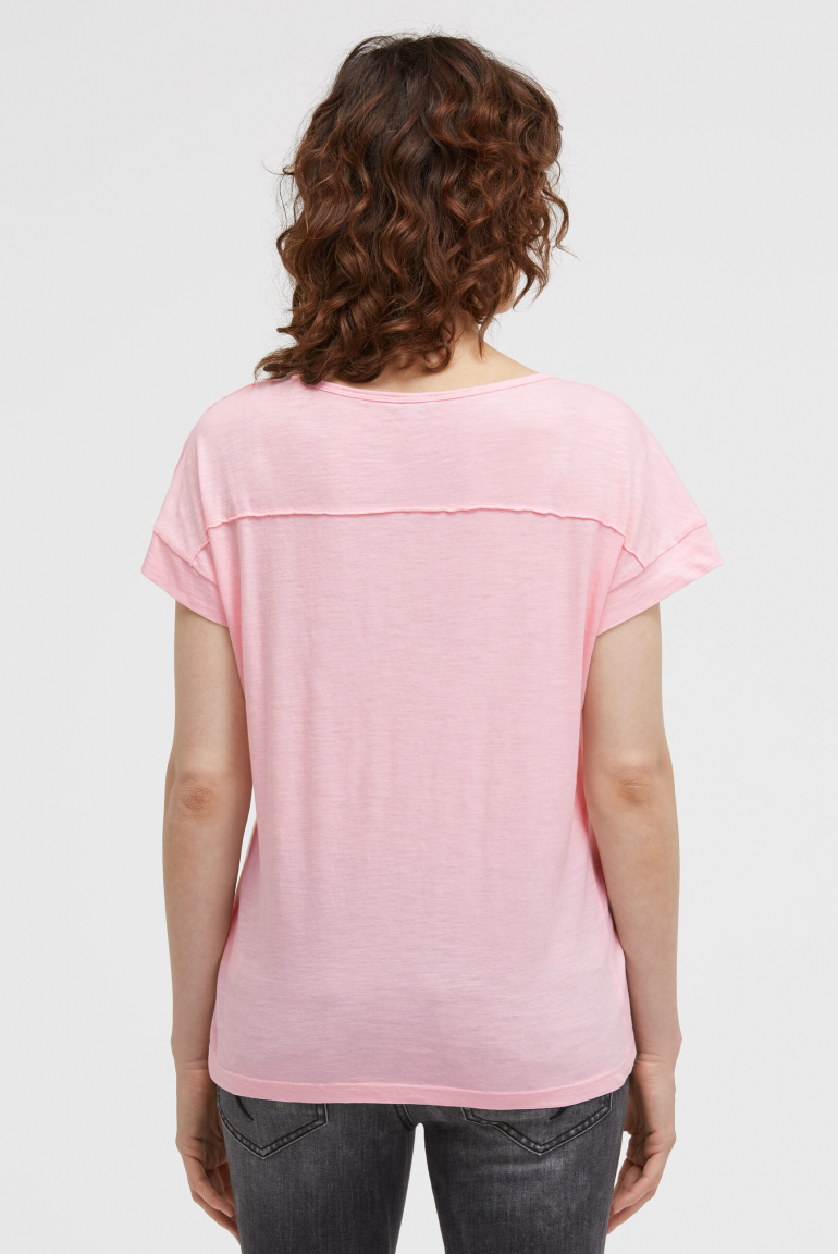 T-Shirt mit Artwork aus Schmucksteinen