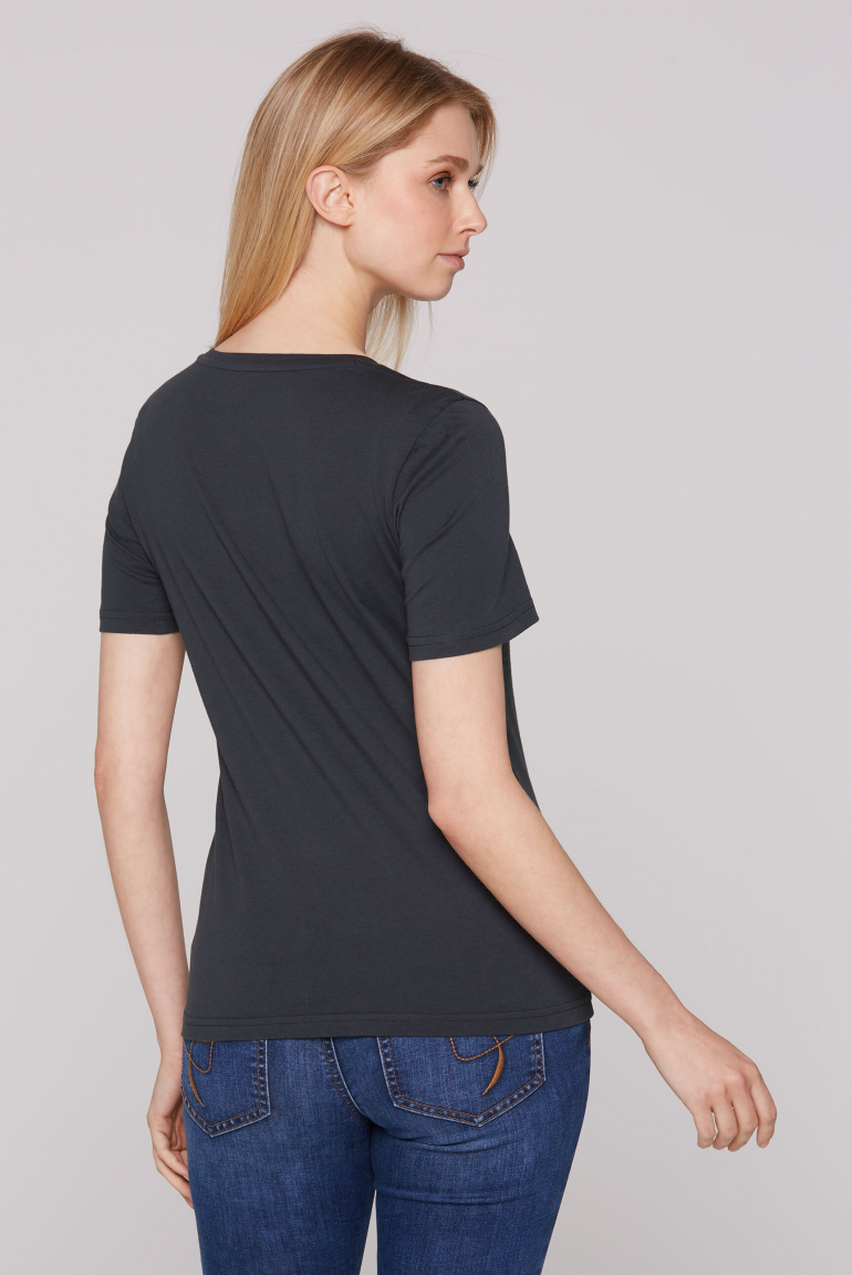 T-Shirt mit Rundhalsausschnitt und Logo Print