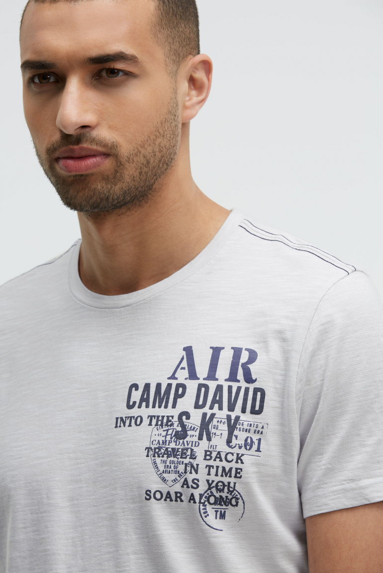 T-Shirt mit Streifen-Design und Rücken-Print