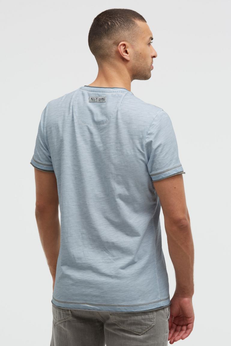 T-Shirt mit V-Neck im Vintage Look