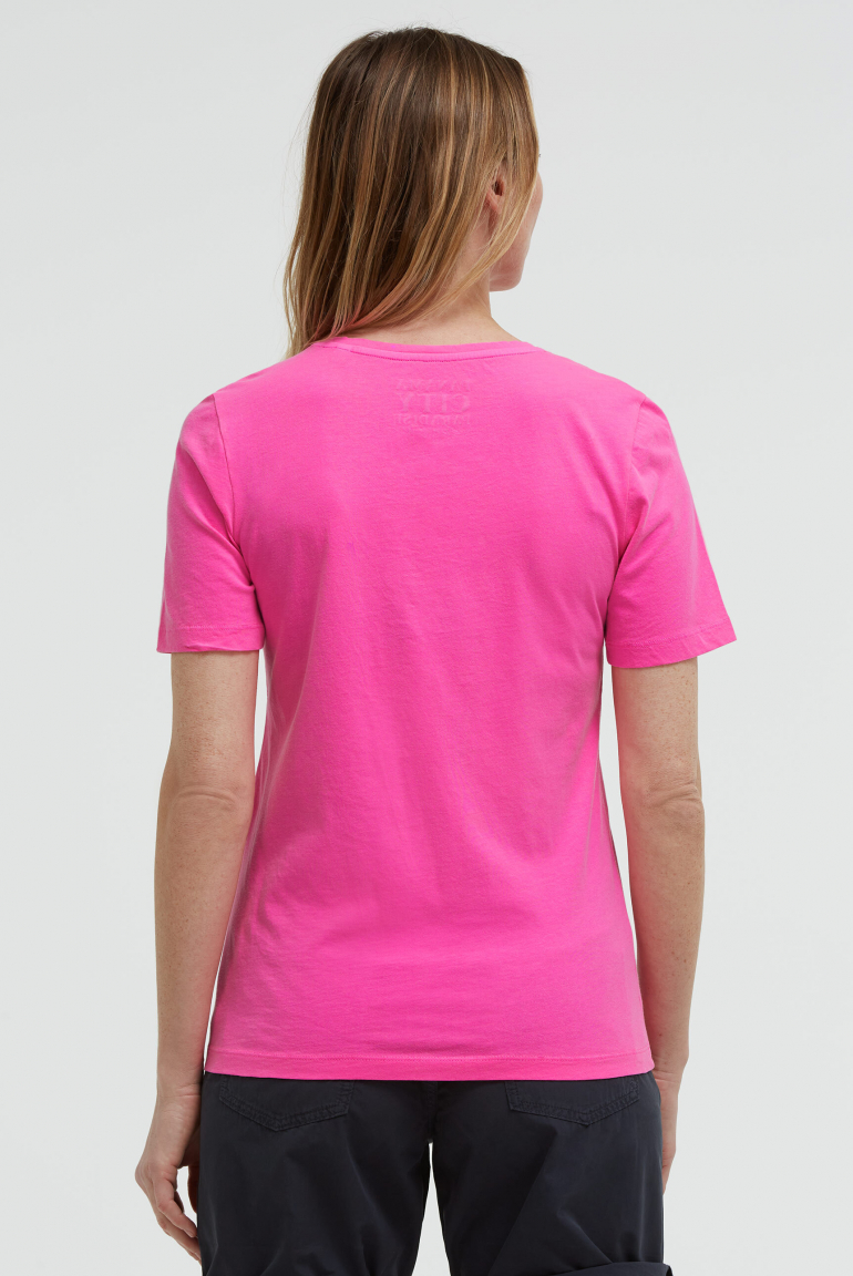 T-Shirt Rundhals mit Label Print