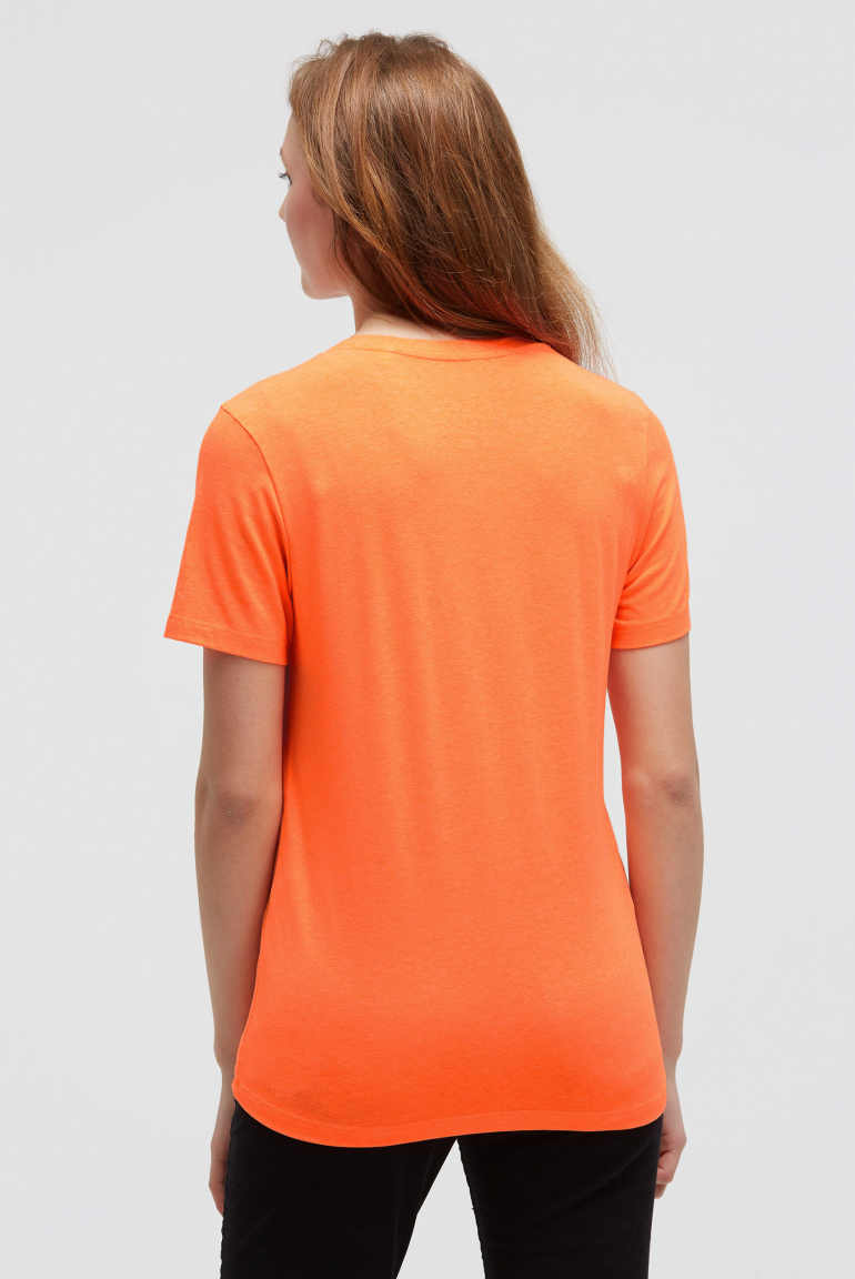 T-Shirt V-Ausschnitt mit Colour Gradient Print