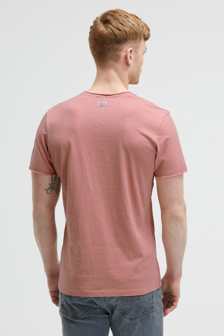 T-Shirt V-Neck im Used Look mit Photoprint