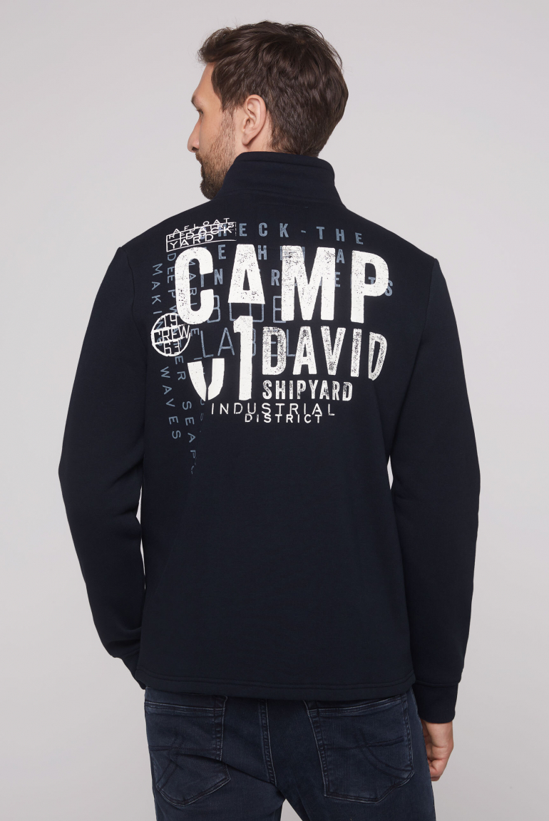 Troyer-Sweatshirt mit Rücken-Print