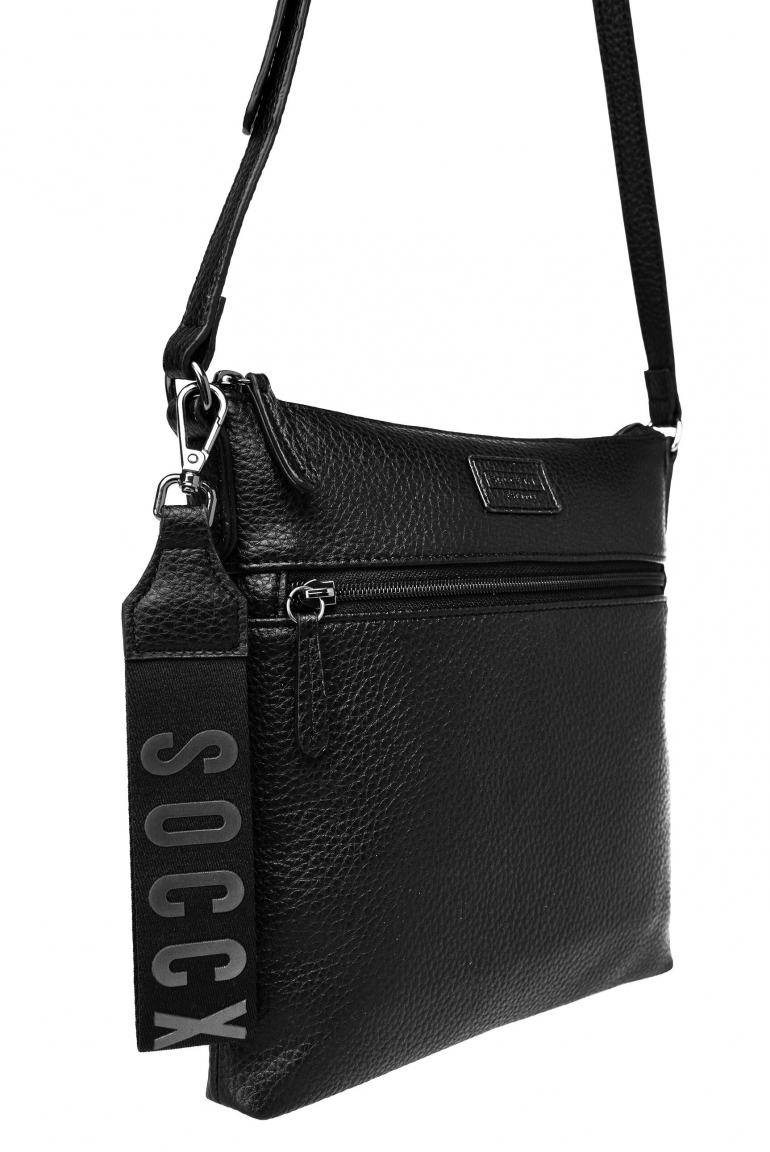 Umhängetasche aus Lederimitat mit Logo-Anhänger