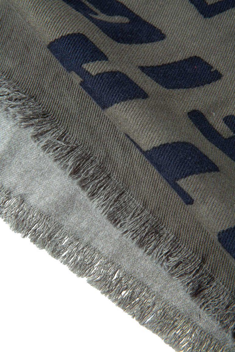Webschal mit Logo Print und Fransen