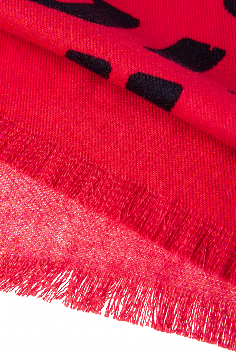 Webschal mit Logo Print und Fransen