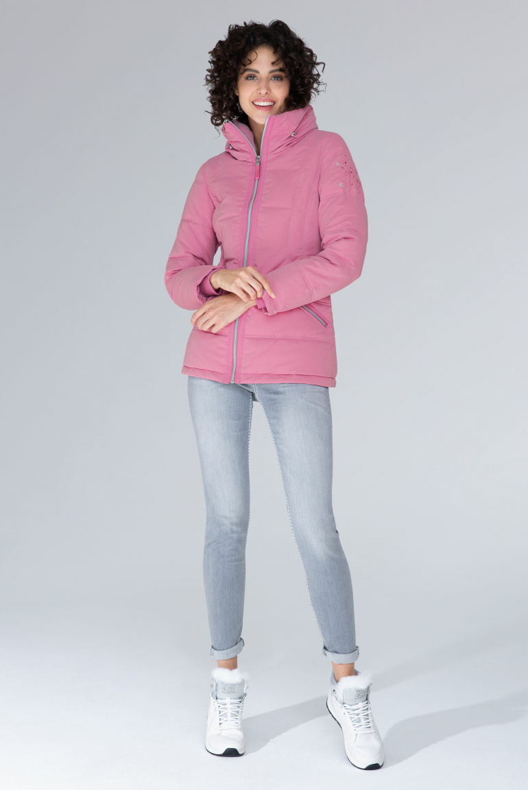 Winterjacke mit Struktur und Doppelkragen