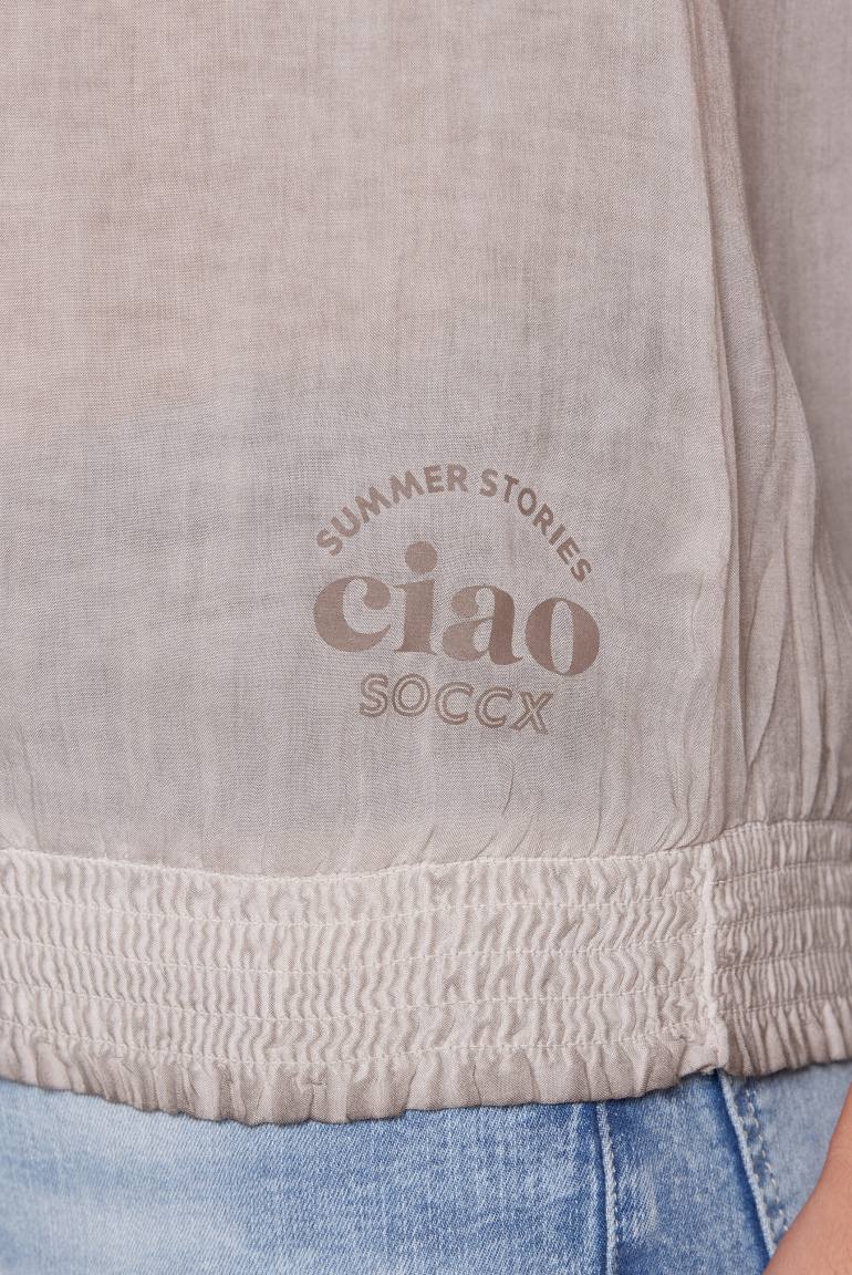 Ärmellose Bluse mit Rücken-Artwork