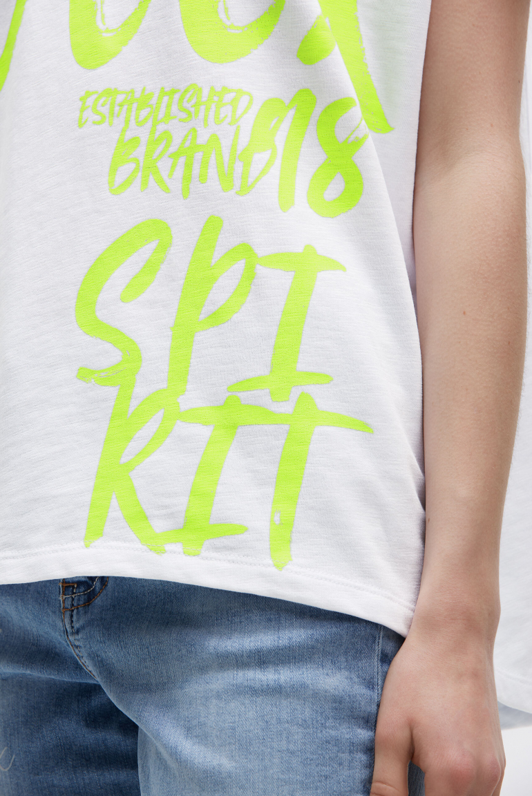 Ärmelloses Oversized Shirt mit Label Print