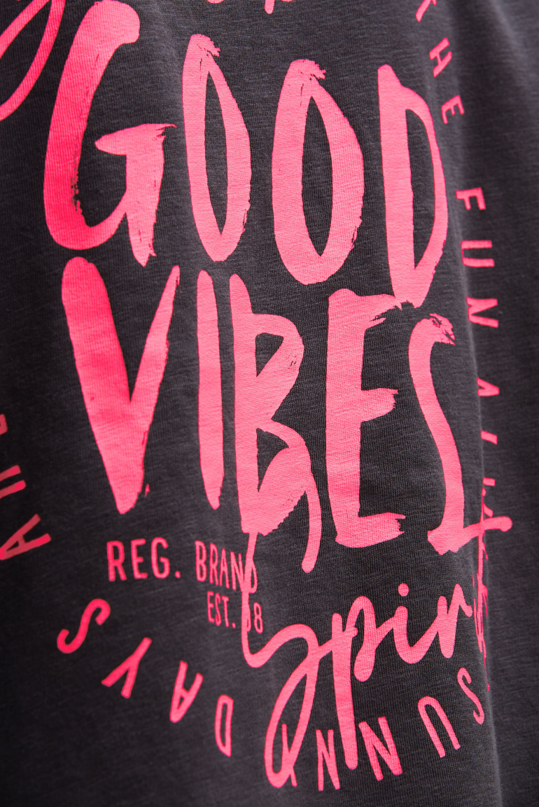 Ärmelloses Oversized Shirt mit Label Print