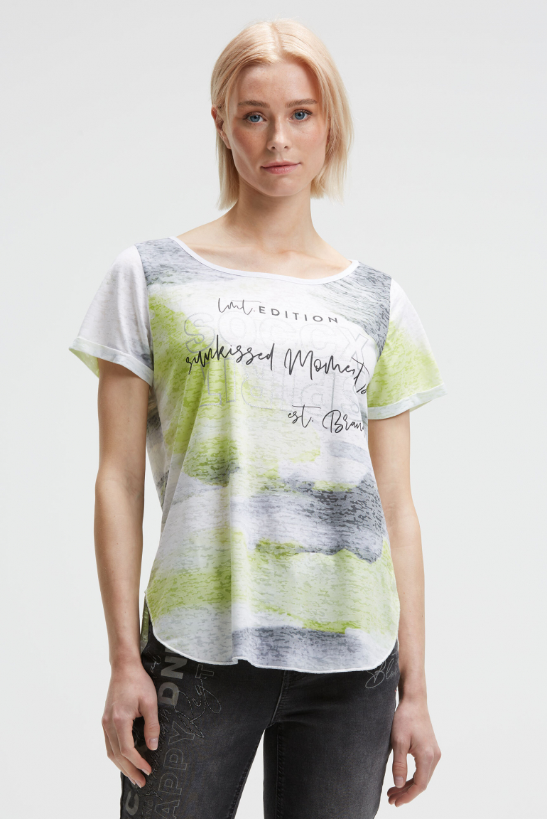 Ausbrenner-T-Shirt mit All Over Print