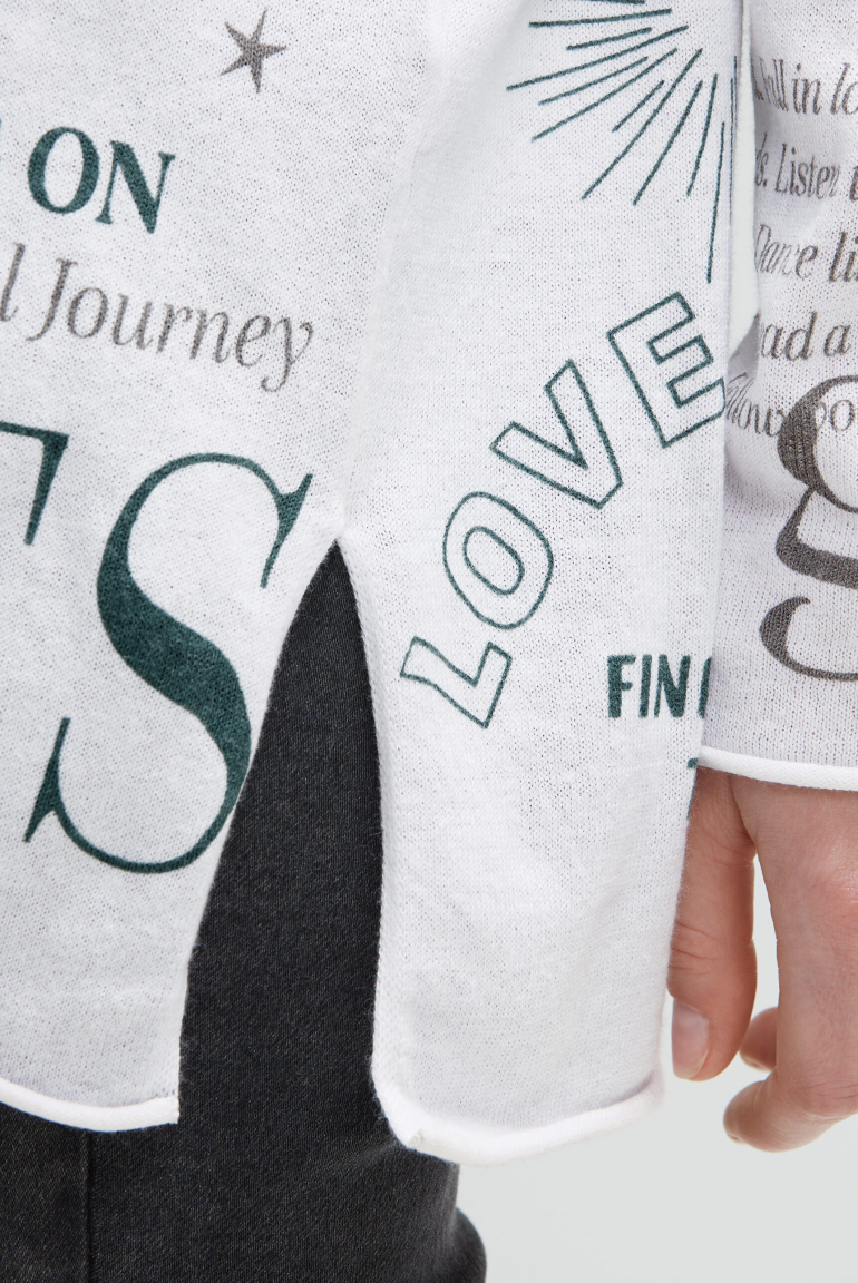 Feinstrickpullover mit All Over Print