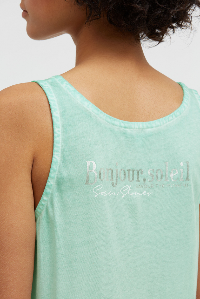 Henley-Top Oil Dyed mit Rückenprint