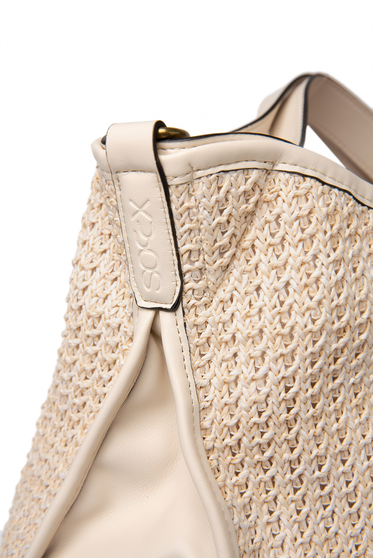 Hobo Bag im Häkel-Design mit Logo-Wechselgurt