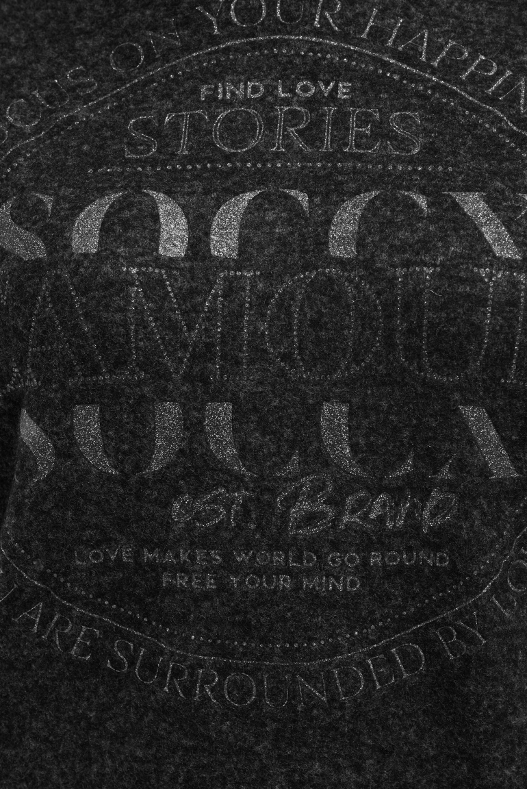 Hoodie aus Flauschstrick mit Glitzer-Print