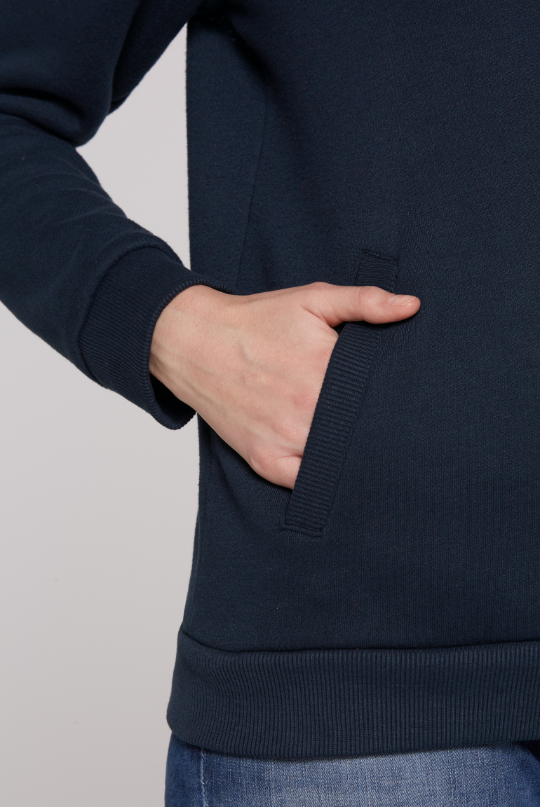 Hoodie mit Knopfleiste und Backprint