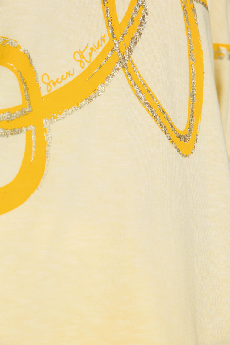 Hoodie mit kurzen Fledermausärmeln und Folienprint