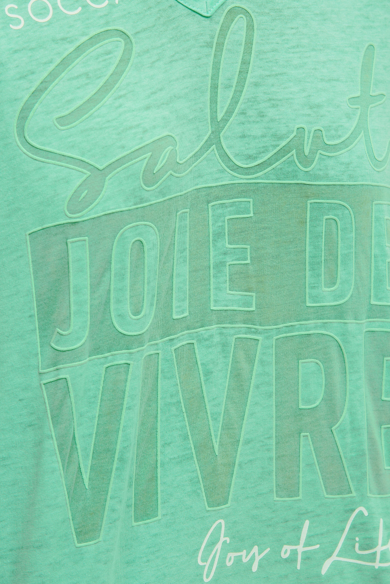 Hoodie-Top mit Ausbrenner-Effekten und Print