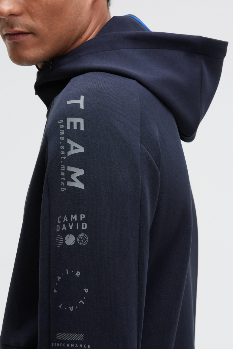 Kapuzenjacke aus Interlock mit Reflective Prints