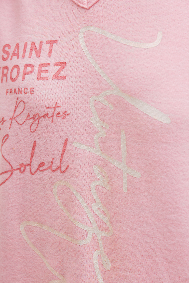 Kapuzenpullover Kurzarm aus Flauschstrick