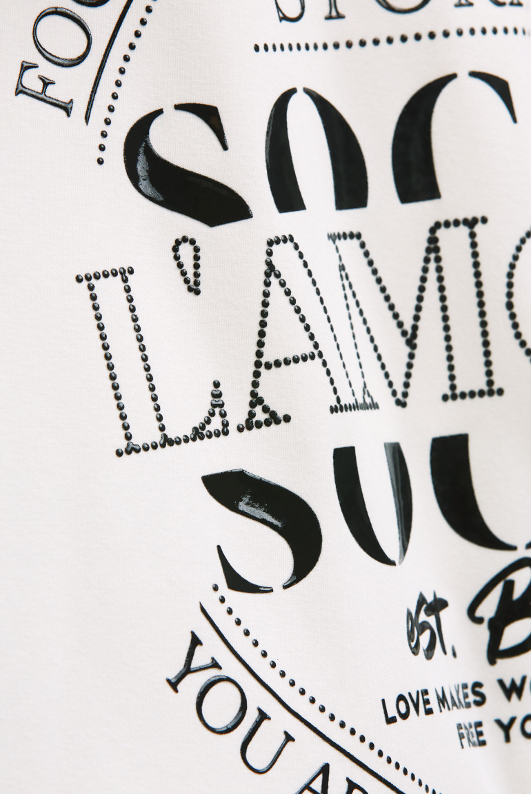 Kapuzensweatjacke mit Glossy-Rücken-Artwork