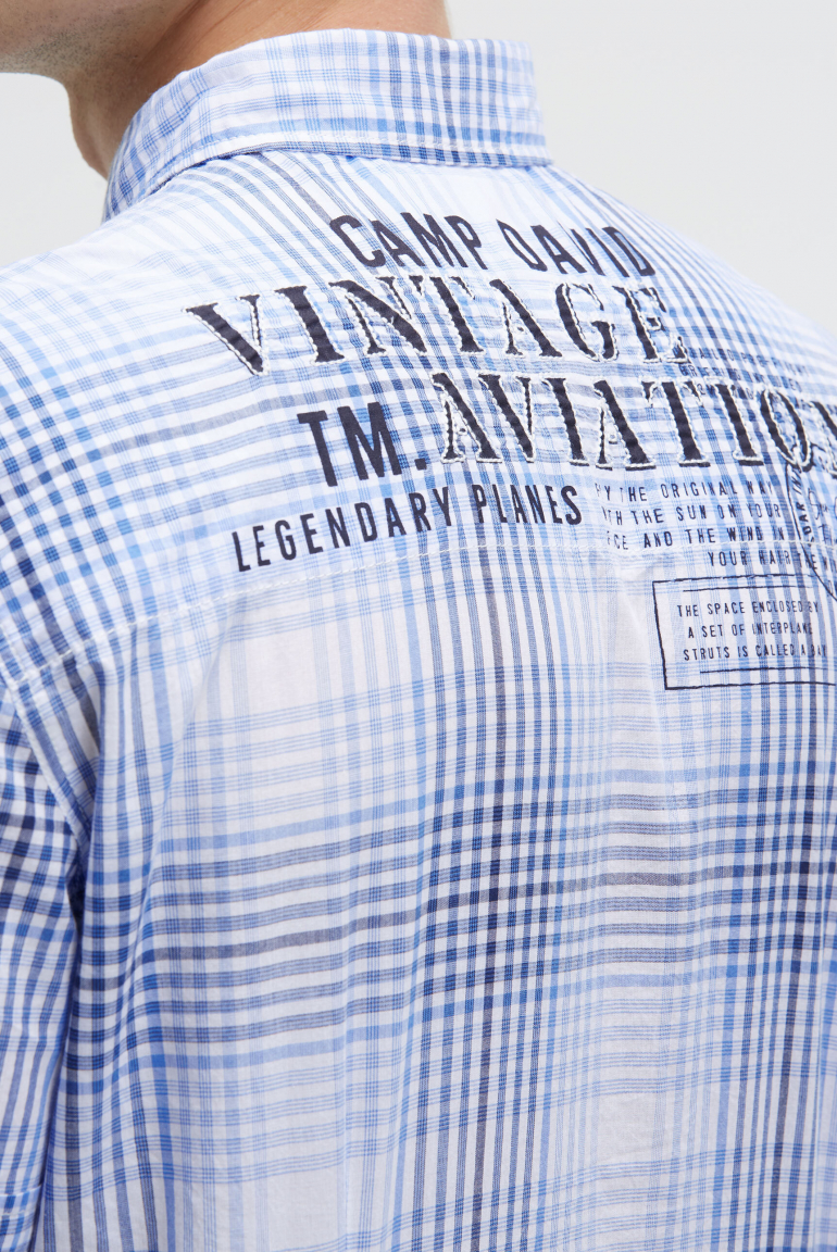 Karohemd Kurzarm mit Label-Applikationen