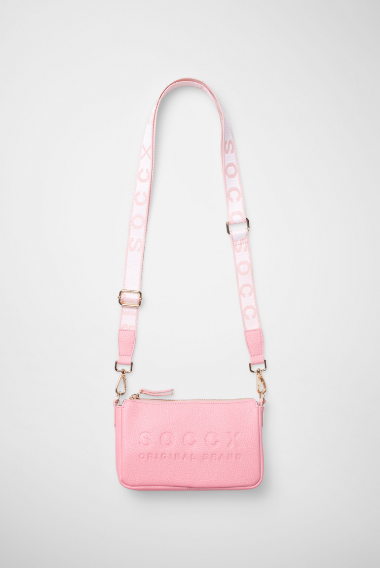 Kleine Umhängetasche mit Logo und Intarsia-Webriemen