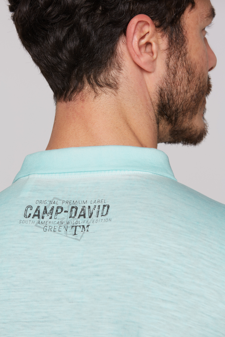 Kurzarmpolo Oil Dyed mit Logo Prints