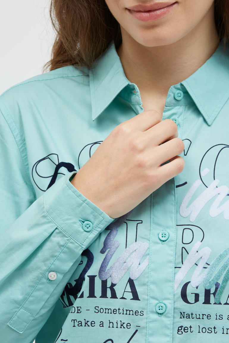 Langarmbluse mit Gradient Flockprint