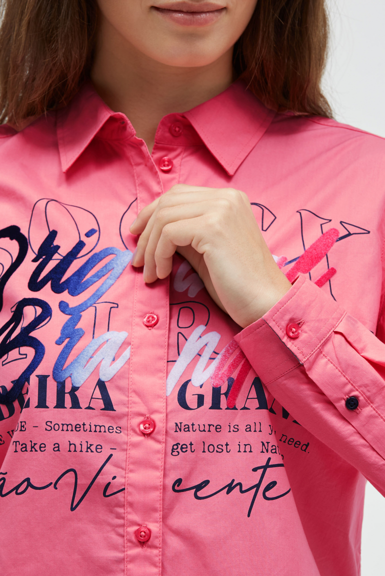 Langarmbluse mit Gradient Flockprint