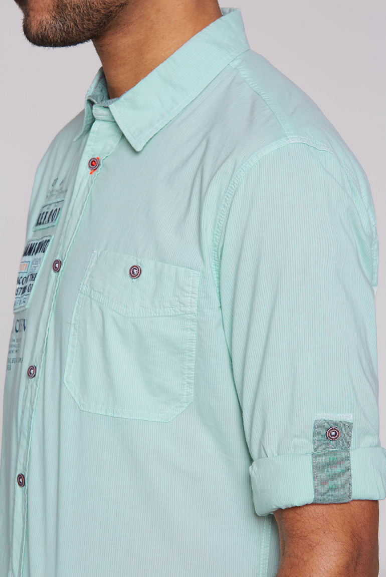 Langarmhemd mit Webstruktur