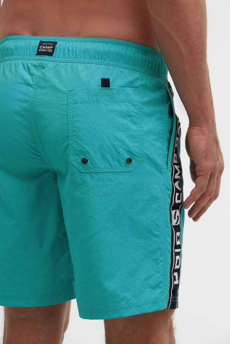 Lange Badeshorts mit Logo-Tapes
