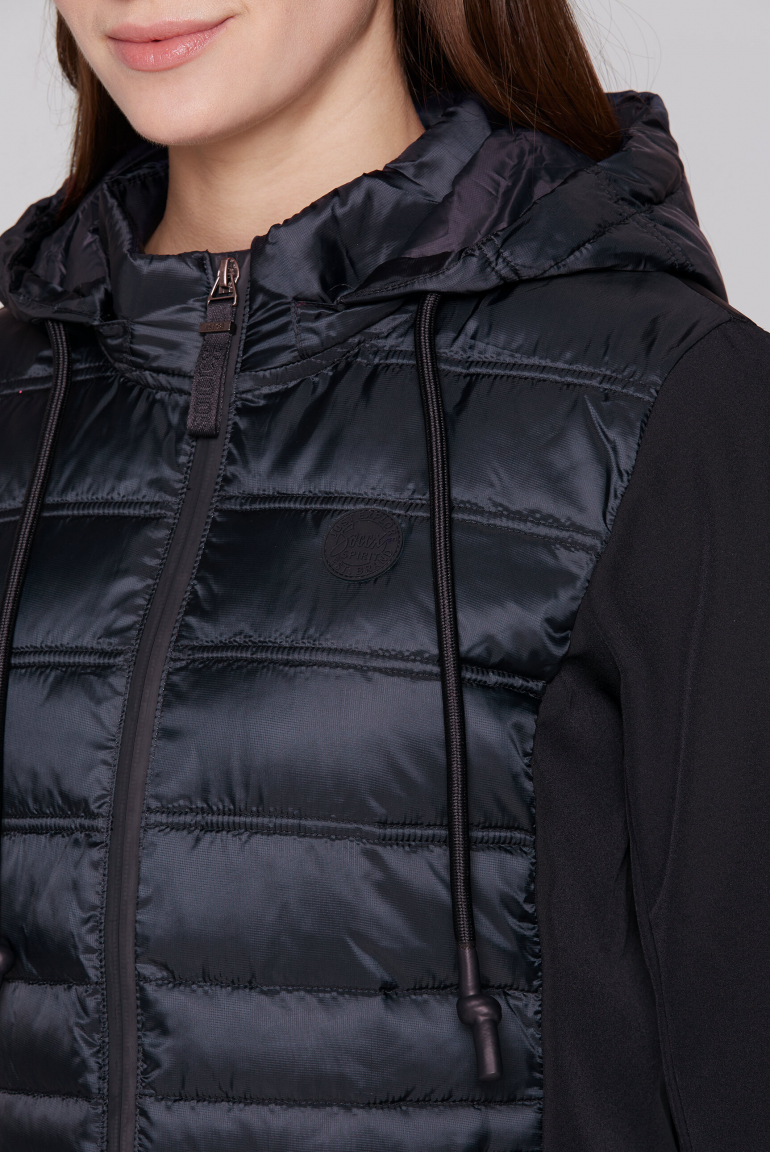 Lange Softshelljacke mit Stepp-Partien