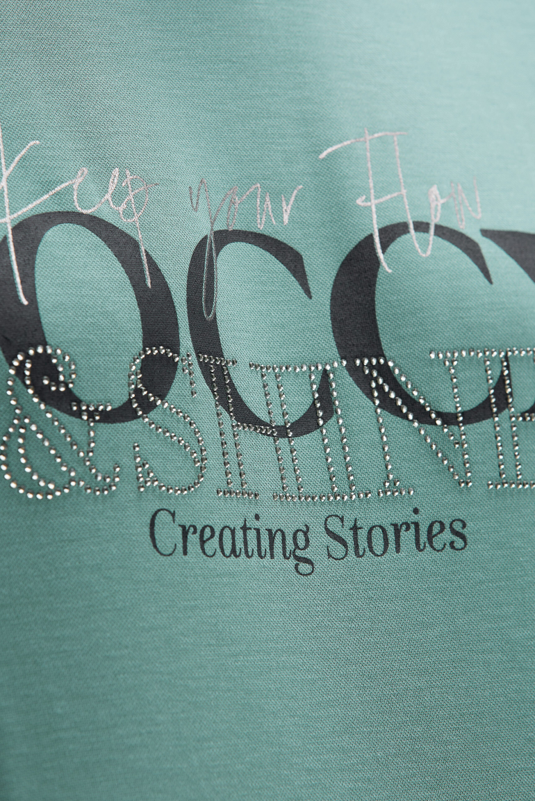 Logo T-Shirt mit Schmucksteinen