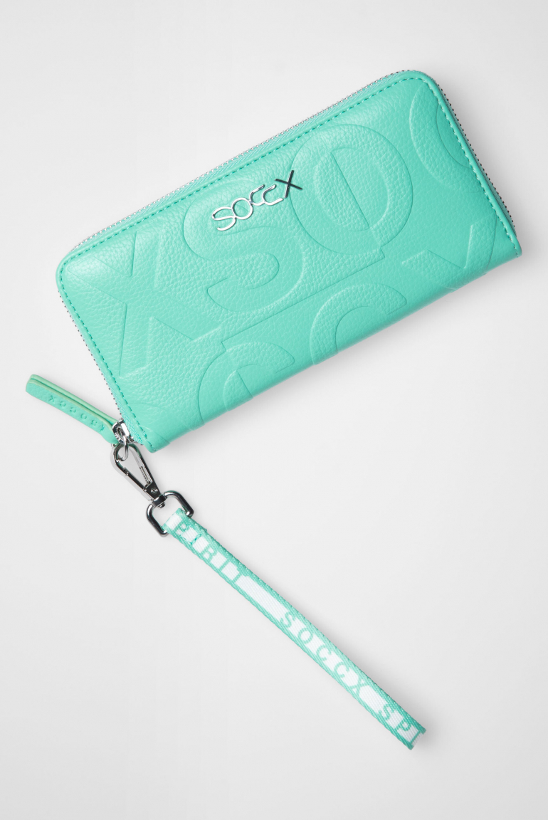 Longbörse mit All-Over-Logo-Prägung