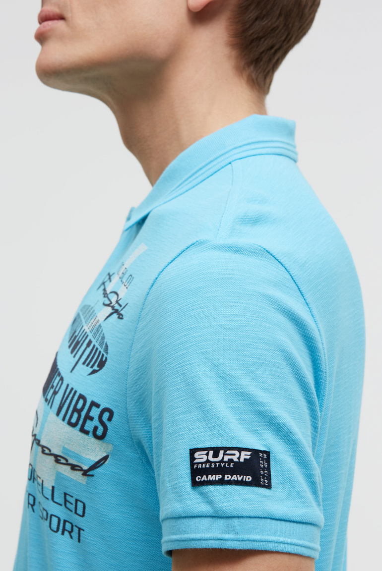 Pikee-Polo mit Artworks und Puffprint-Details