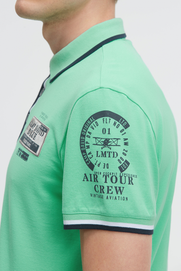 Pikee-Polo mit Prints und Patches