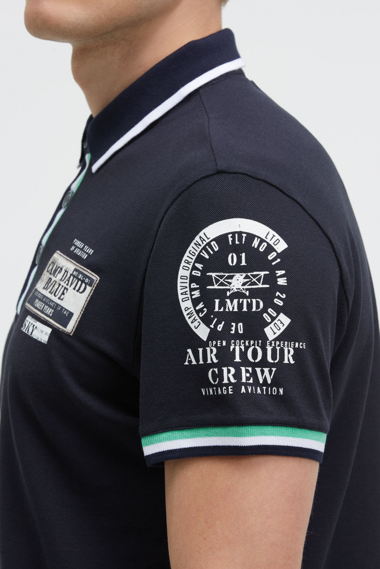 Pikee-Polo mit Prints und Patches