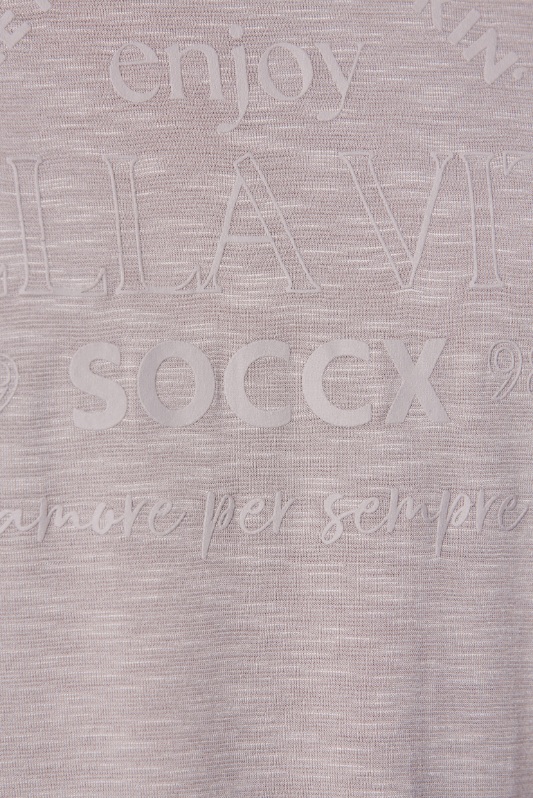 Poncho-Shirt mit tonigem Rubber Print