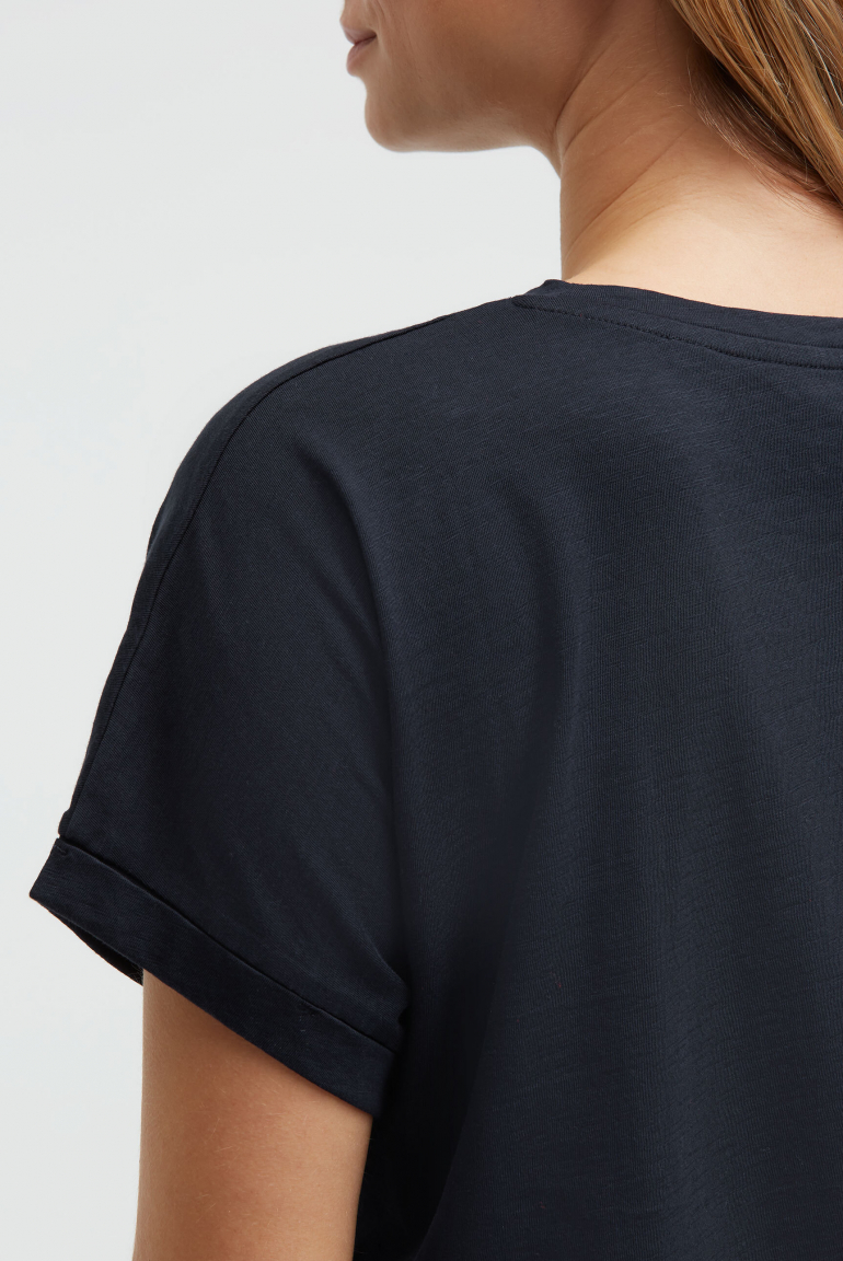 Rundhalsshirt mit Label Print