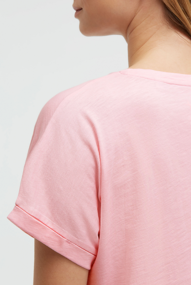 Rundhalsshirt mit Label Print