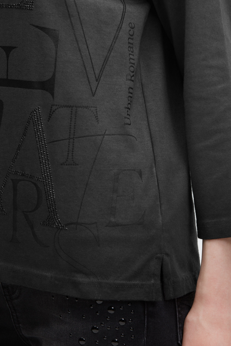 Shirt mit verkürzten Ärmeln und Artwork